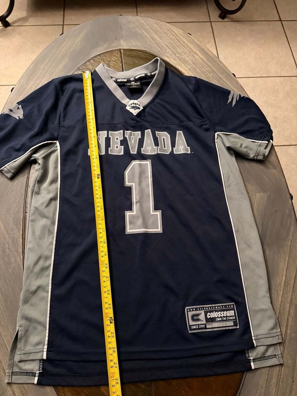 Colosseum Nevada Wolf Pack #1 Youth Football Jersey Navy Size L (16-18)